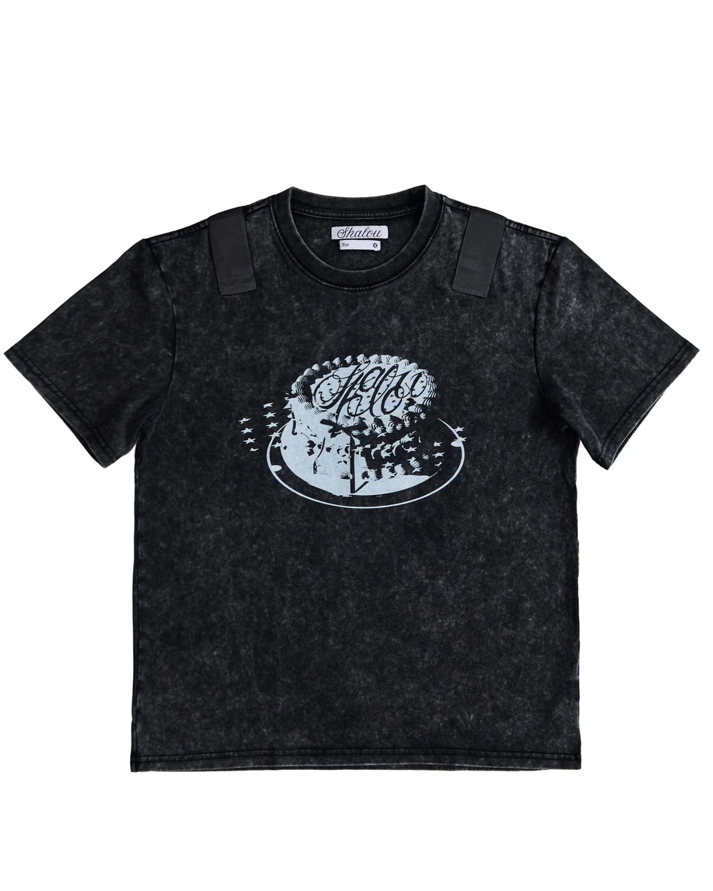 Cream Cake Washed Tape Tee Black