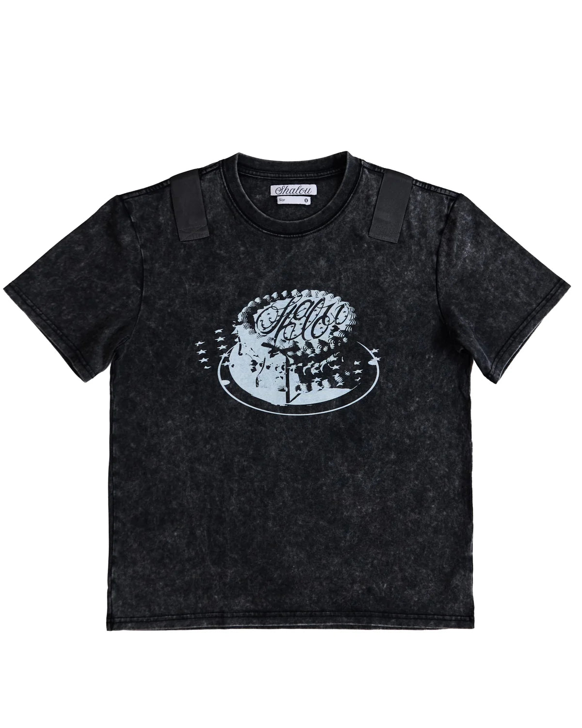 Cream Cake Washed Tape Tee Black