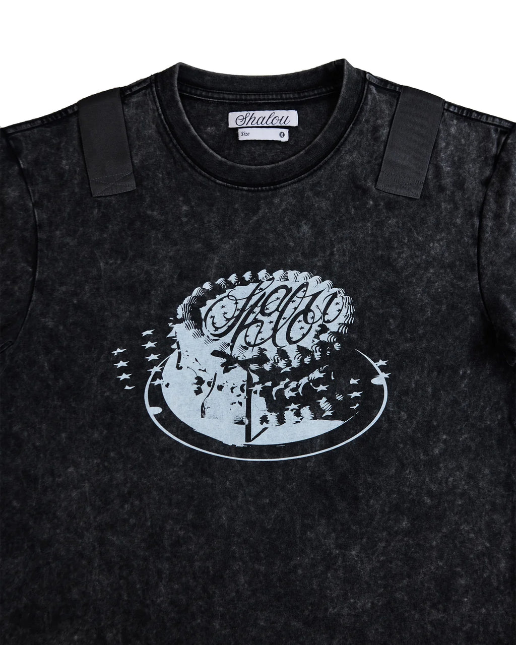 Cream Cake Washed Tape Tee Black