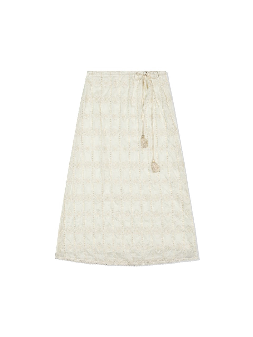 Needle Tassel Maxi Skirt IVORY