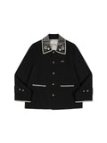  Embroidery Collar Jacket  BLACK