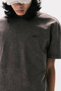 "A" WASHED BASIC SS TEE BROWN