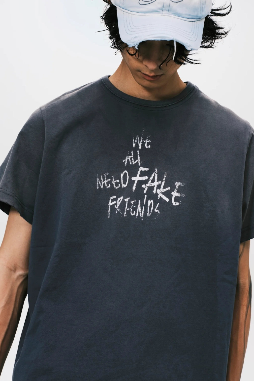 WANFF PRINT OVERSIZE TEE GREY