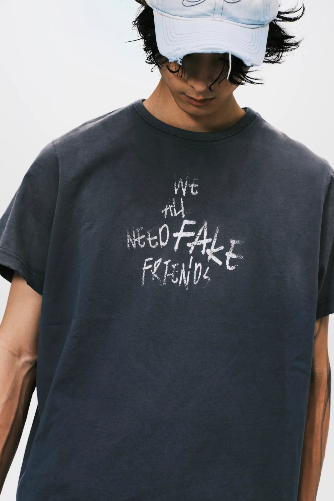 WANFF PRINT OVERSIZE TEE GREY