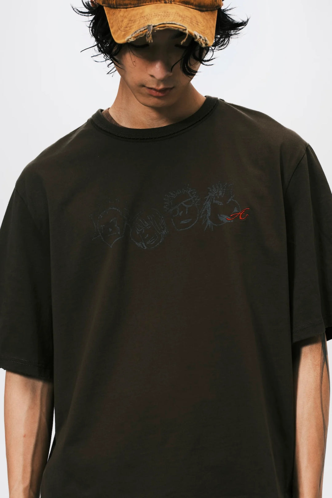 TEAM PRINT CROPPED TEE BLACK