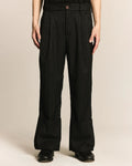 Folded  Pleat Trousers Black
