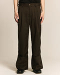 Folded  Pleat Trousers Brown