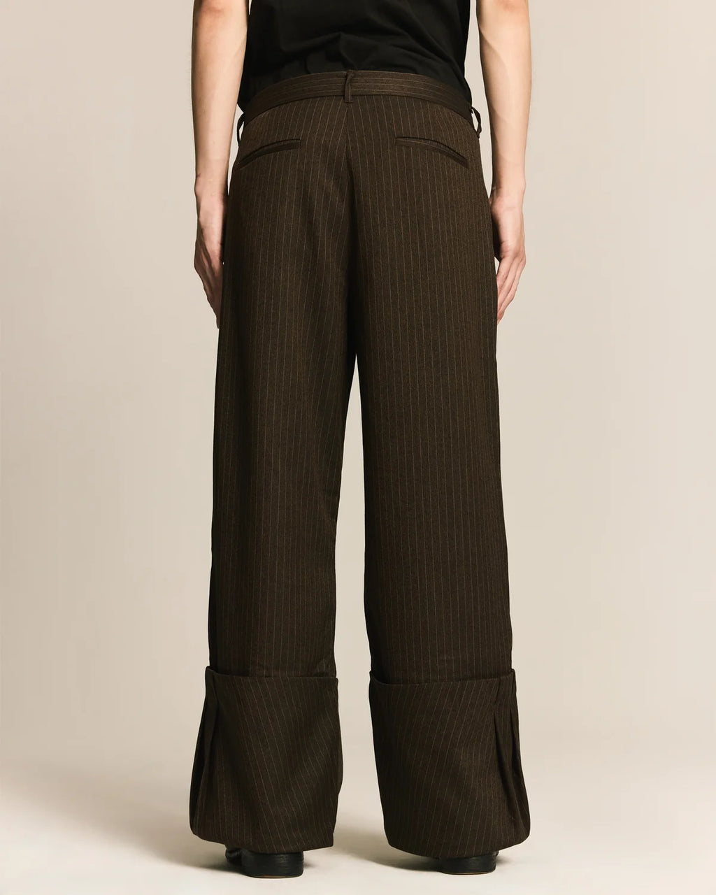 Folded  Pleat Trousers Brown