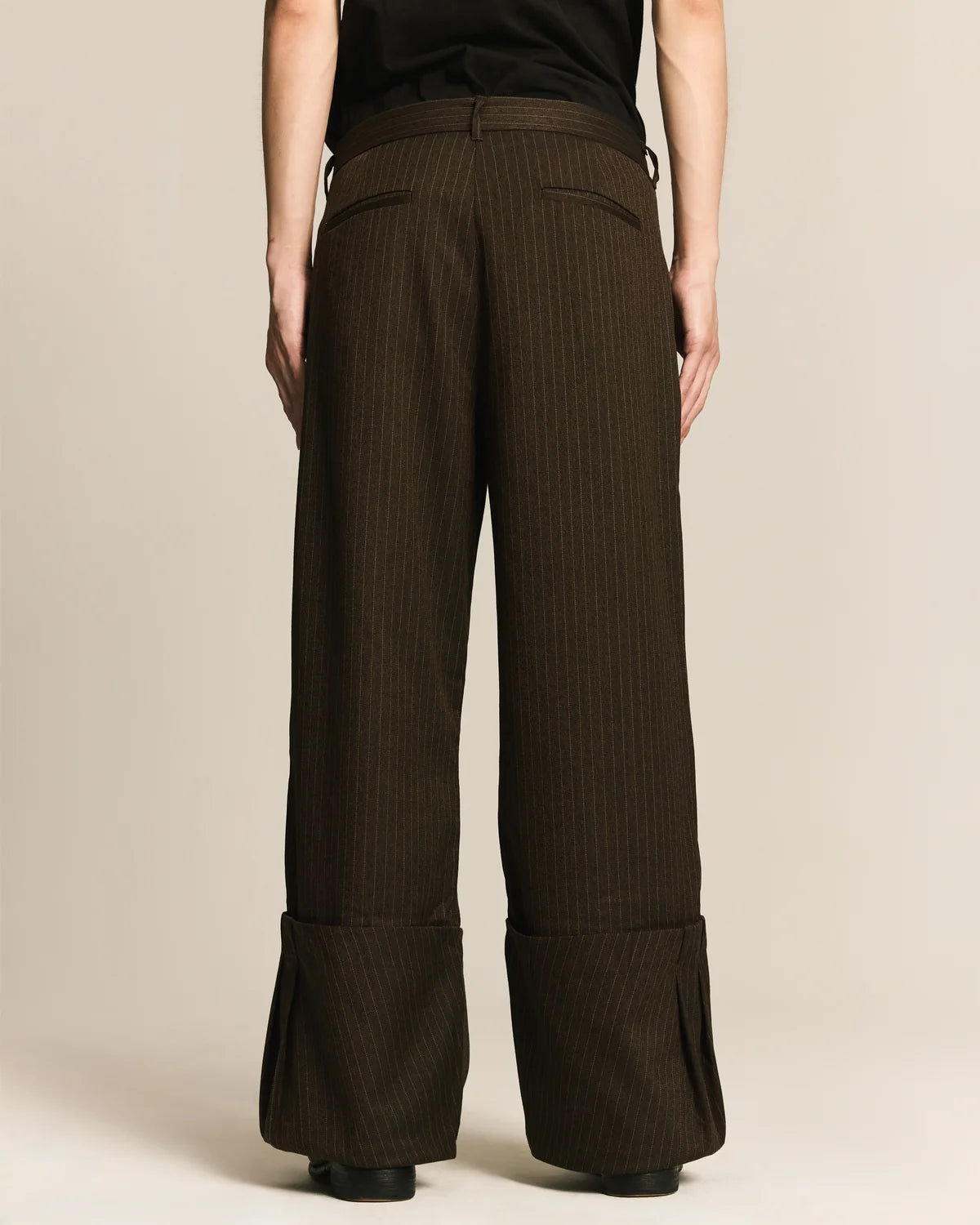 Folded  Pleat Trousers Brown