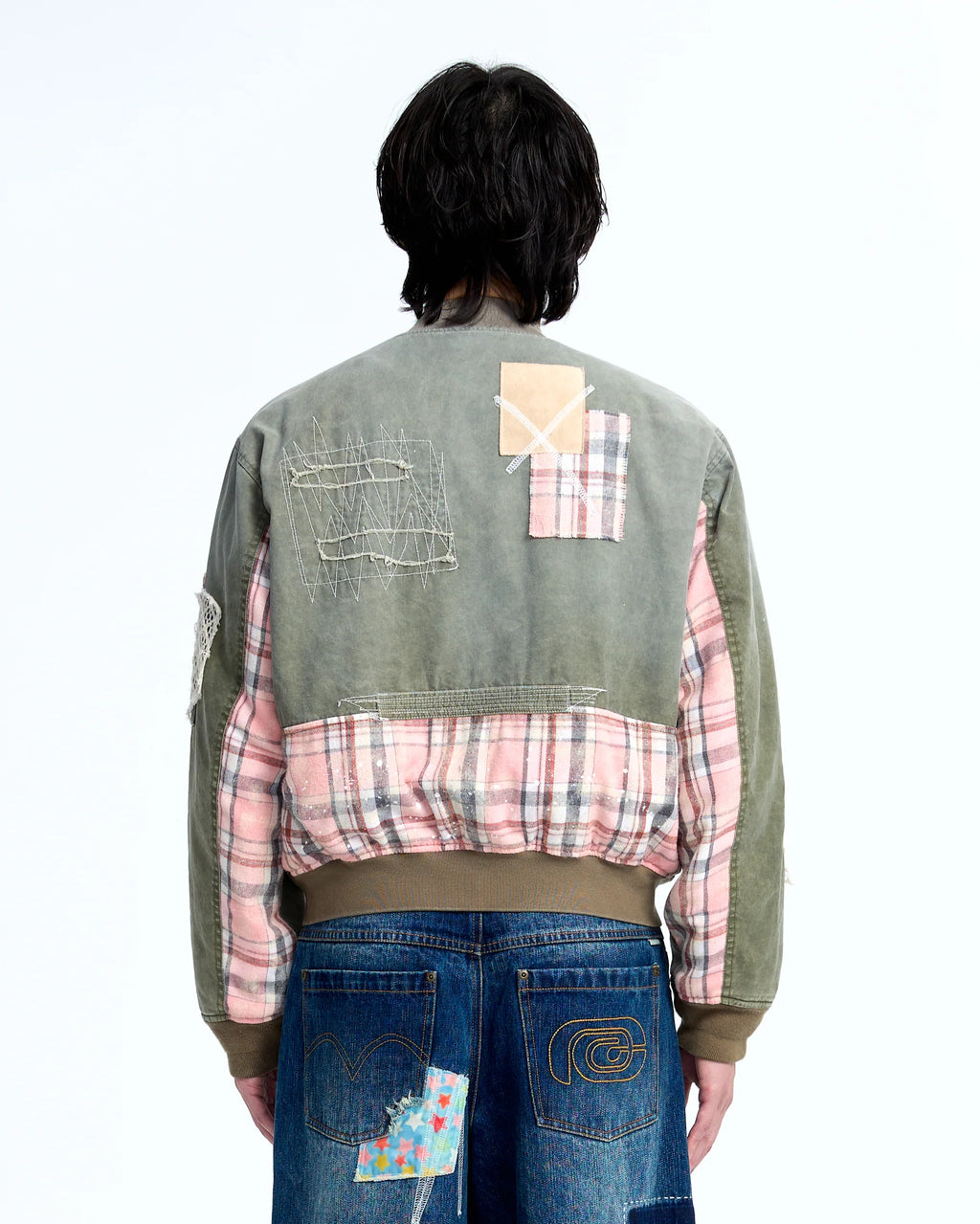 Patched MA-1 flight jacket Green