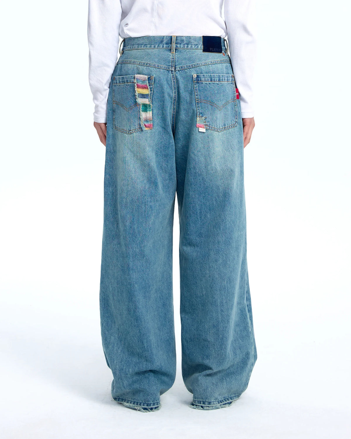 Mohair denim pants Washed denim