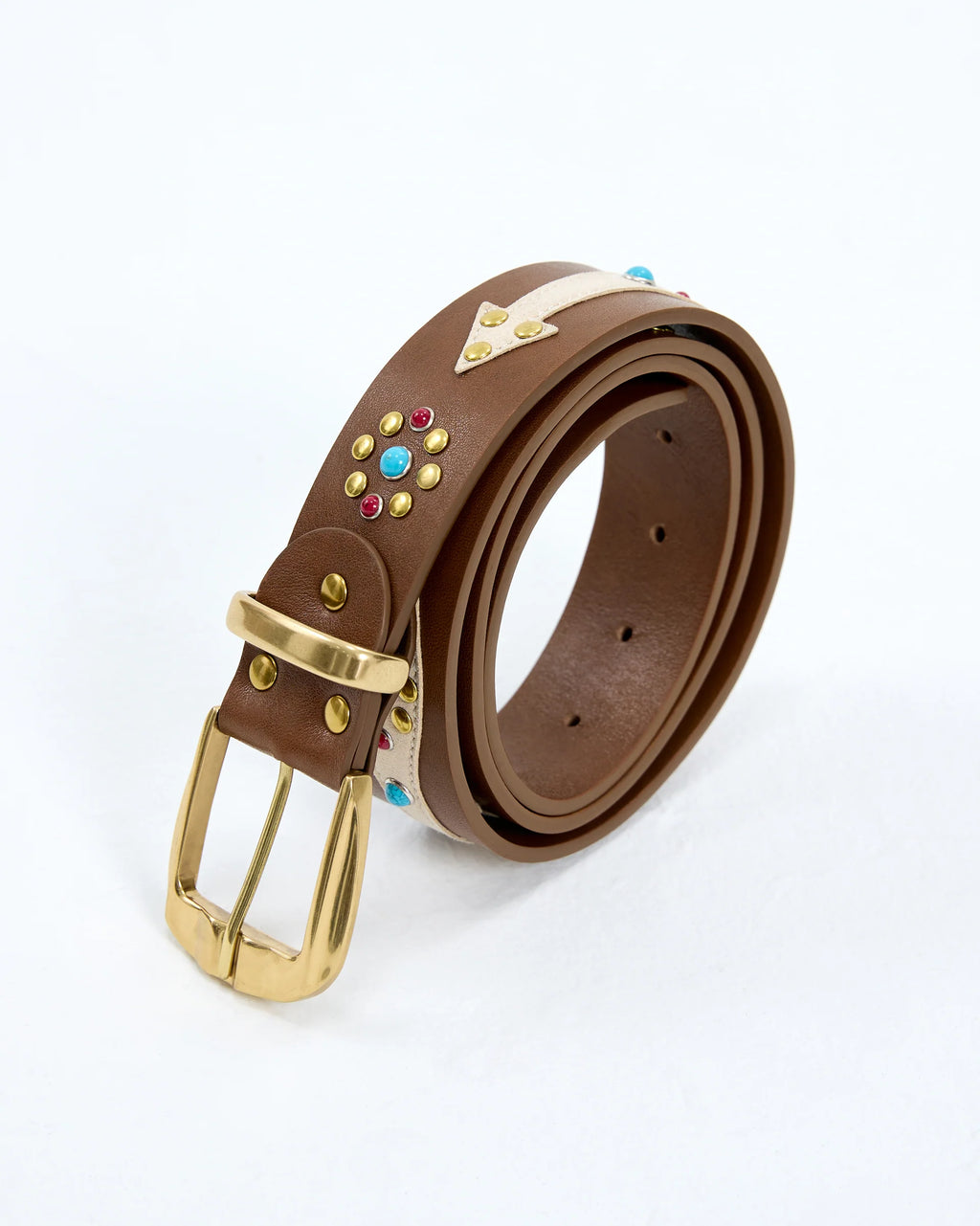 Western rivet belt Brown