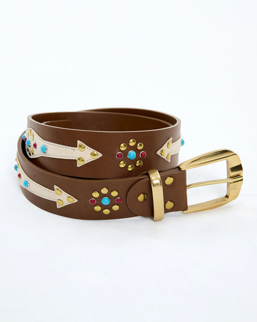 Western rivet belt Brown