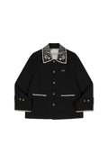  Embroidery Collar Jacket  BLACK