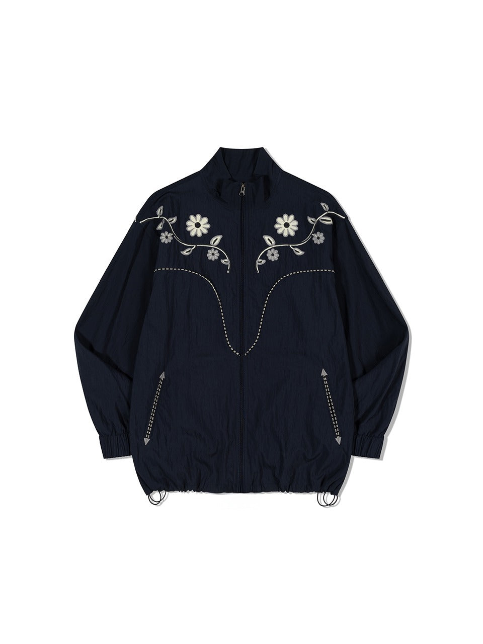 Embroidery Western Windbreaker NAVY