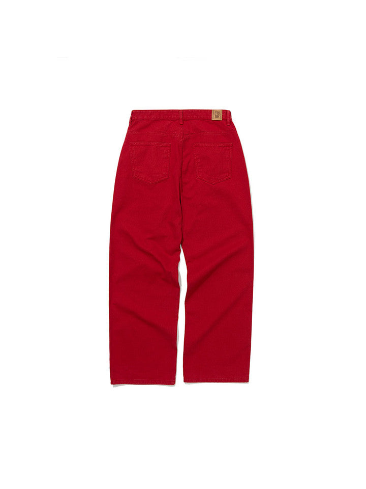 Straight Cotton Pants RED