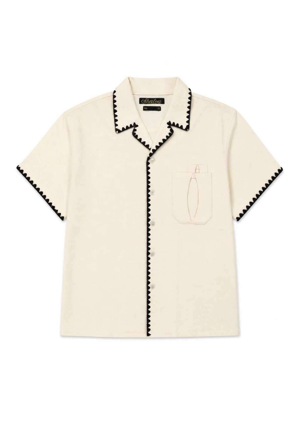Blanket Stitch Camp Shirt Clear