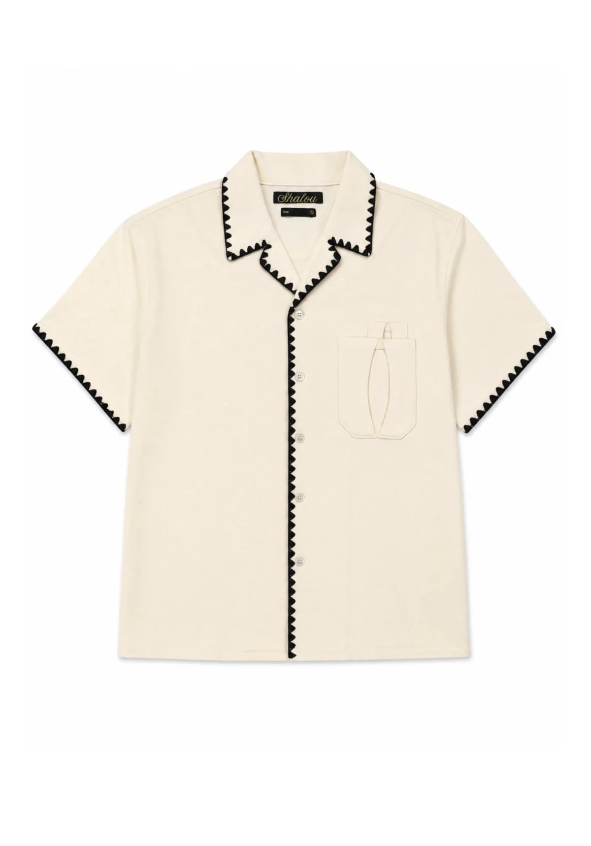 Blanket Stitch Camp Shirt Clear