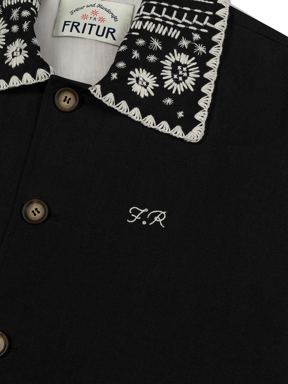 Embroidery Collar Jacket  BLACK