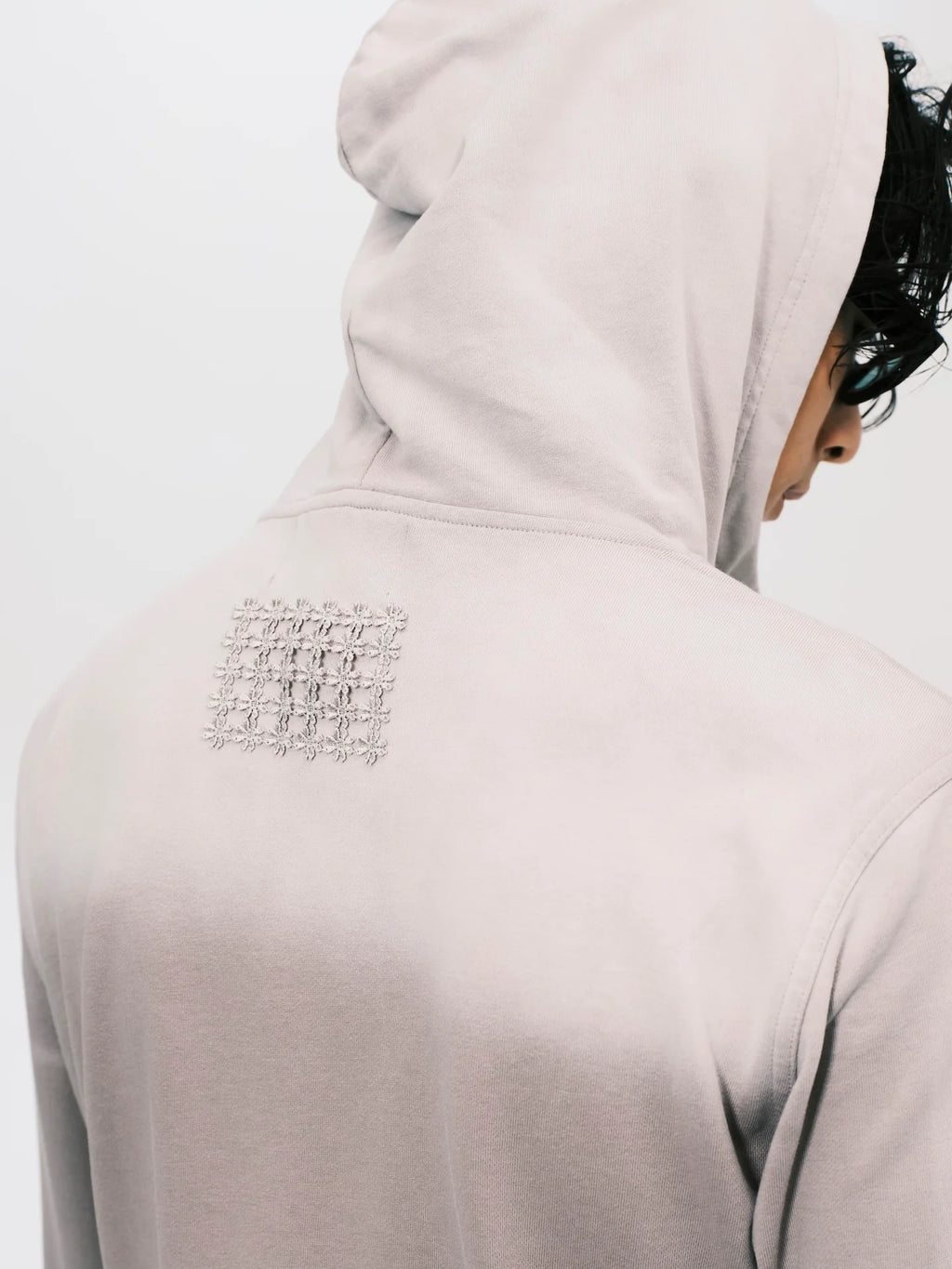 WASHED NAPOLEON ZIP HOODIE GREY