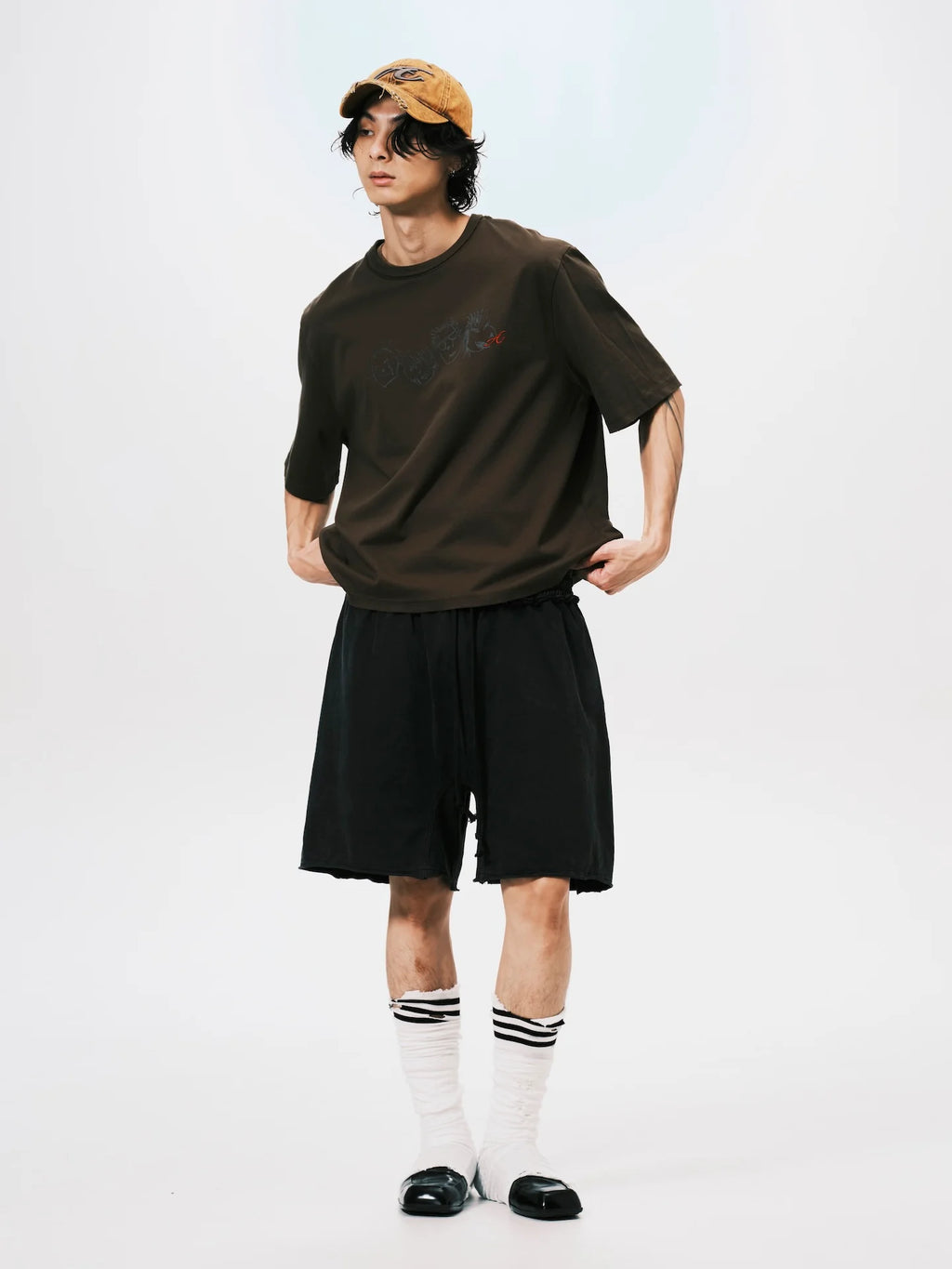 TEAM PRINT CROPPED TEE BLACK