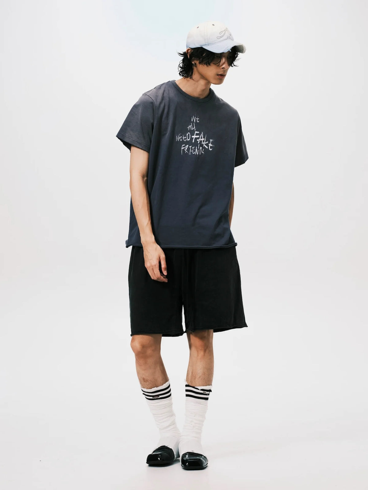 WANFF PRINT OVERSIZE TEE GREY