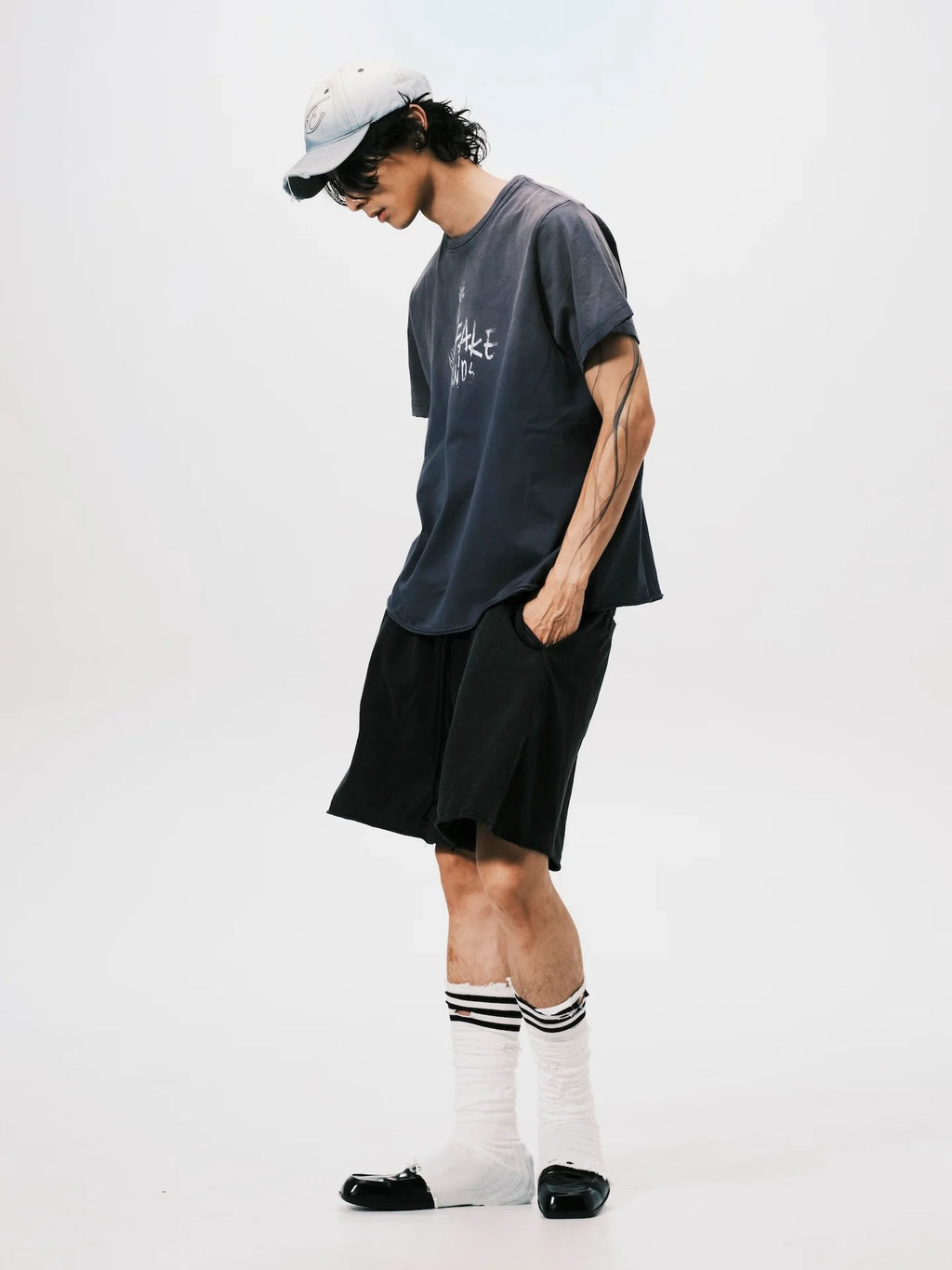 WANFF PRINT OVERSIZE TEE GREY