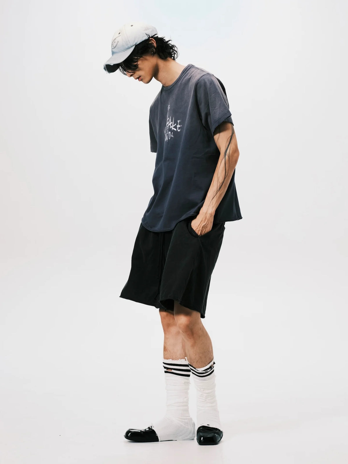 WANFF PRINT OVERSIZE TEE GREY