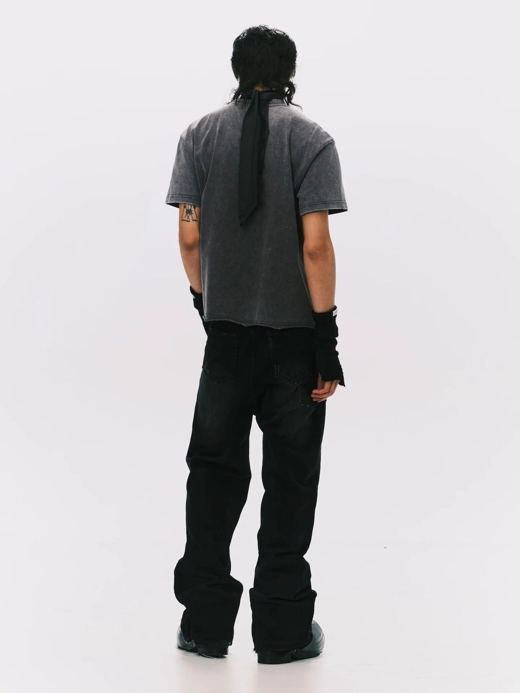 "A" WASHED BASIC SS TEE GREY