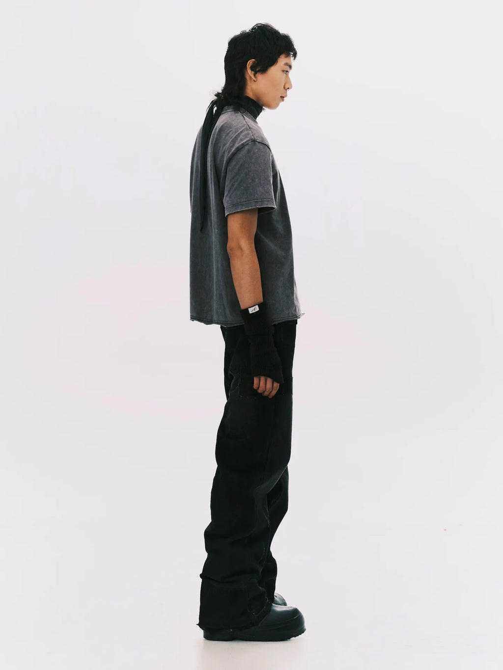 "A" WASHED BASIC SS TEE GREY