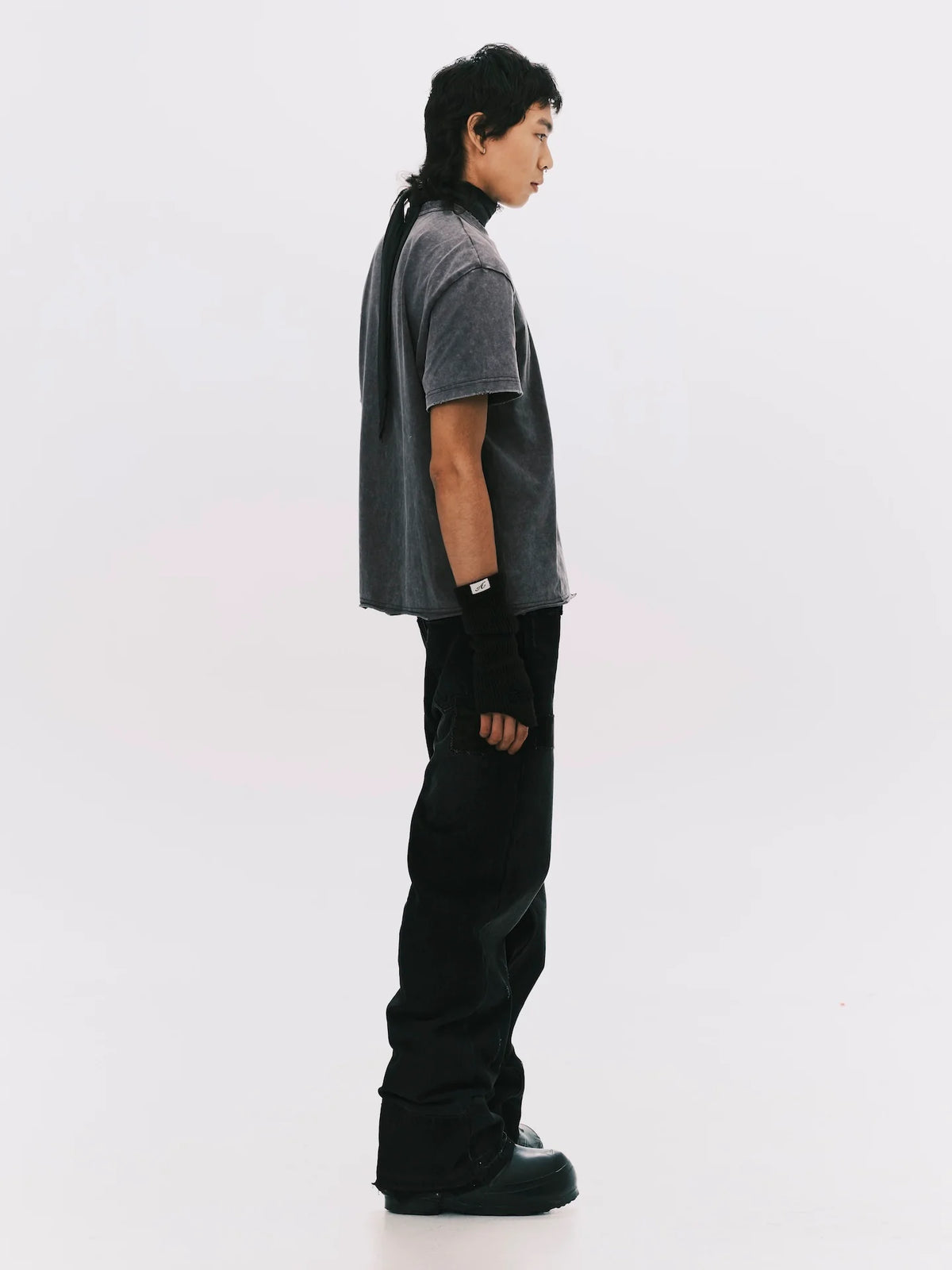"A" WASHED BASIC SS TEE GREY