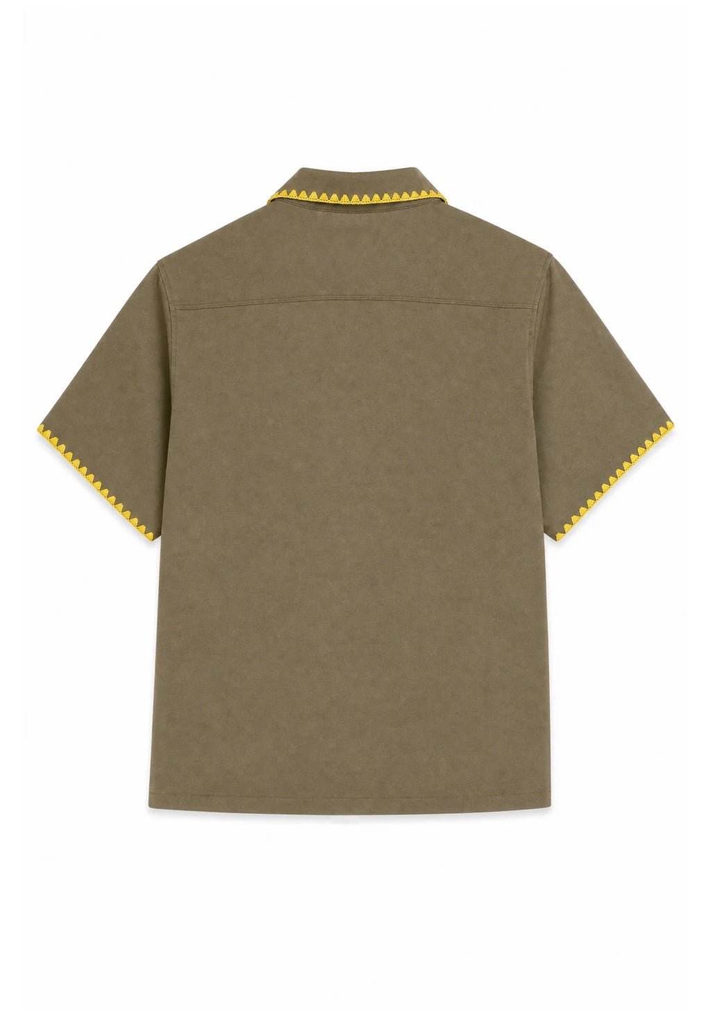 Blanket Stitch Camp Shirt Green