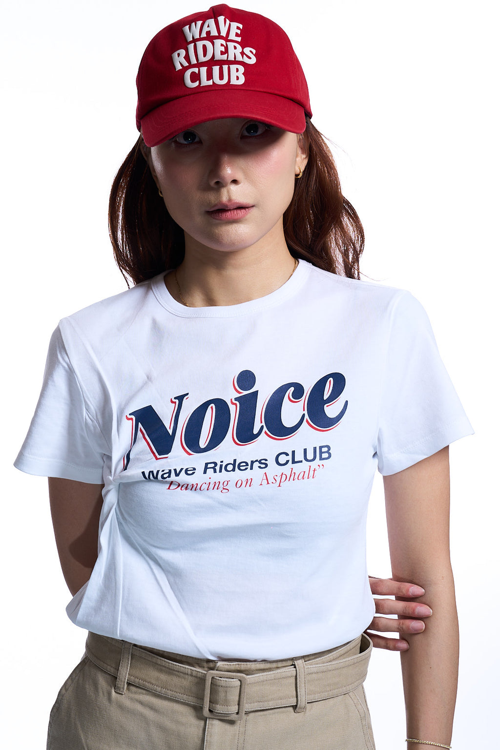 DROP SHADOW LOGO TWISTED DRAPE T-SHIRT IVORY