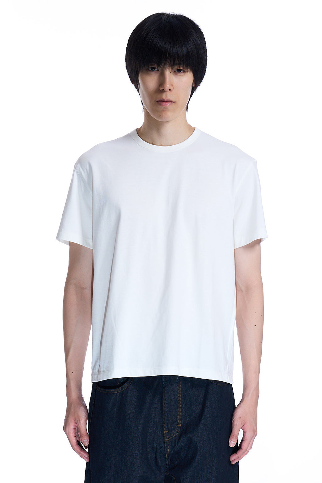 CHAIN STITCH POINTED CROP
T-SHIRT  OFF WHITE