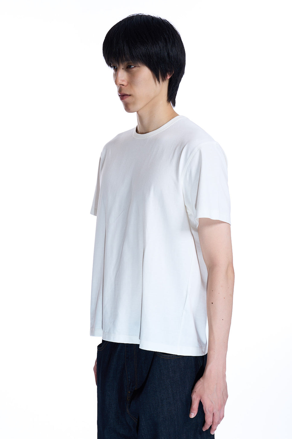 CHAIN STITCH POINTED CROP
T-SHIRT  OFF WHITE