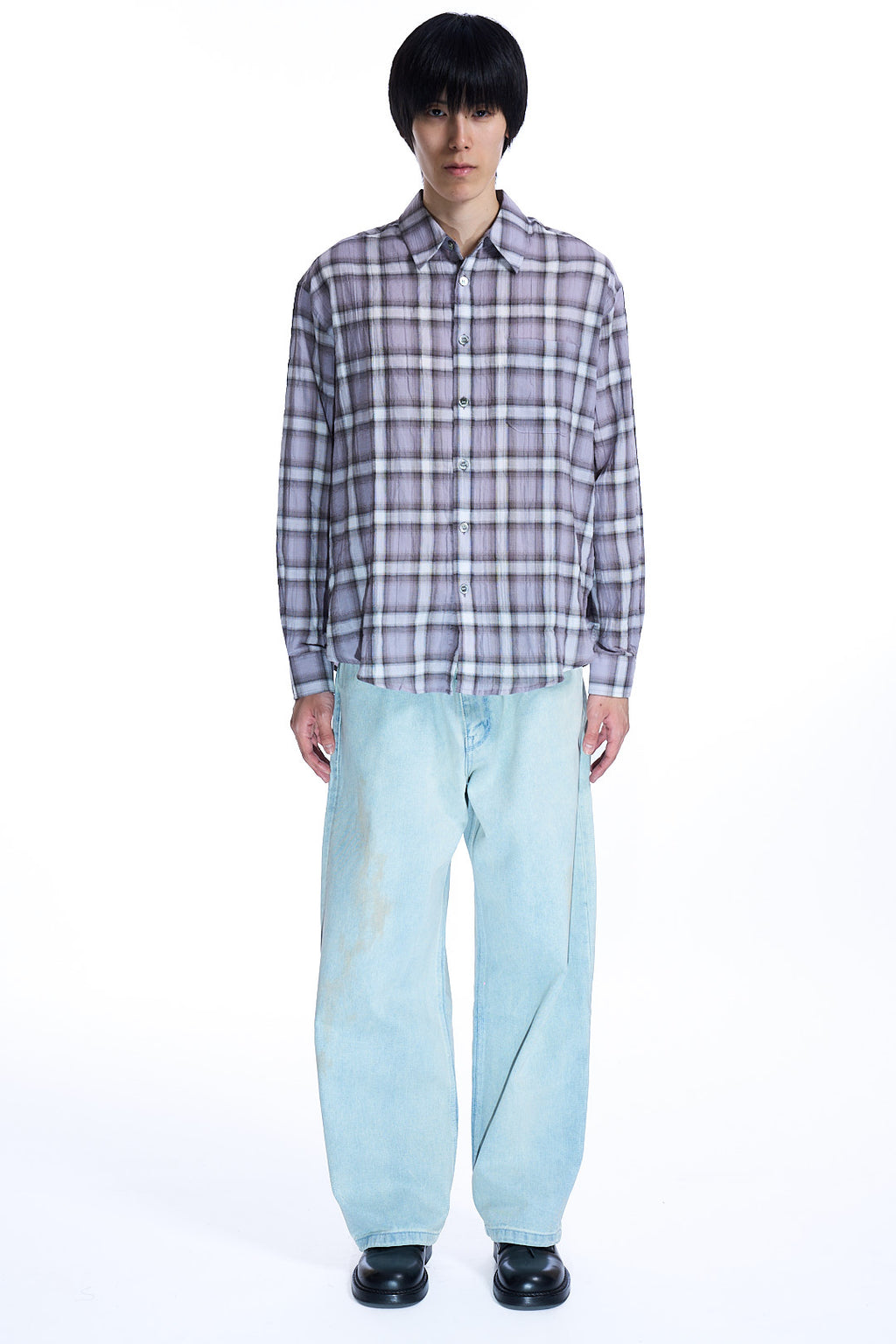 SEERSUCKER OMBRE
CHECKERED SHIRT  PURPLE