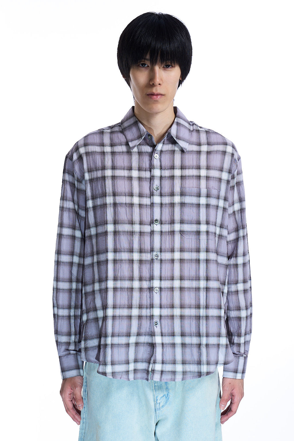 SEERSUCKER OMBRE
CHECKERED SHIRT  PURPLE