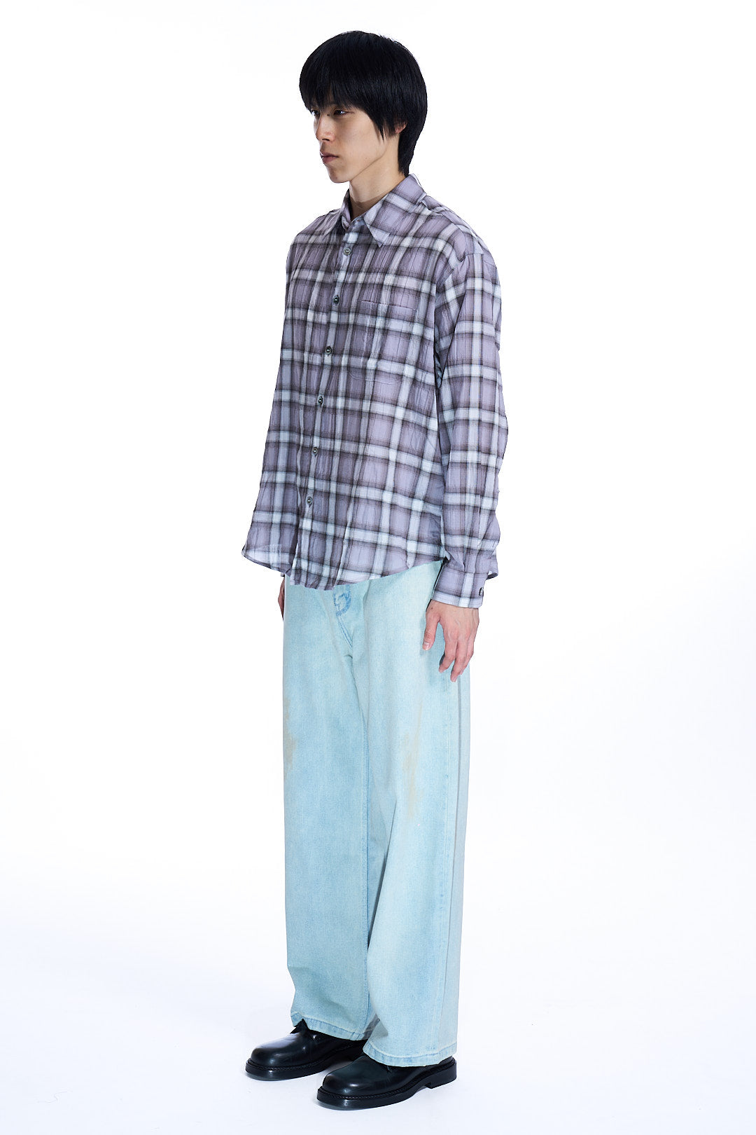 SEERSUCKER OMBRE
CHECKERED SHIRT  PURPLE