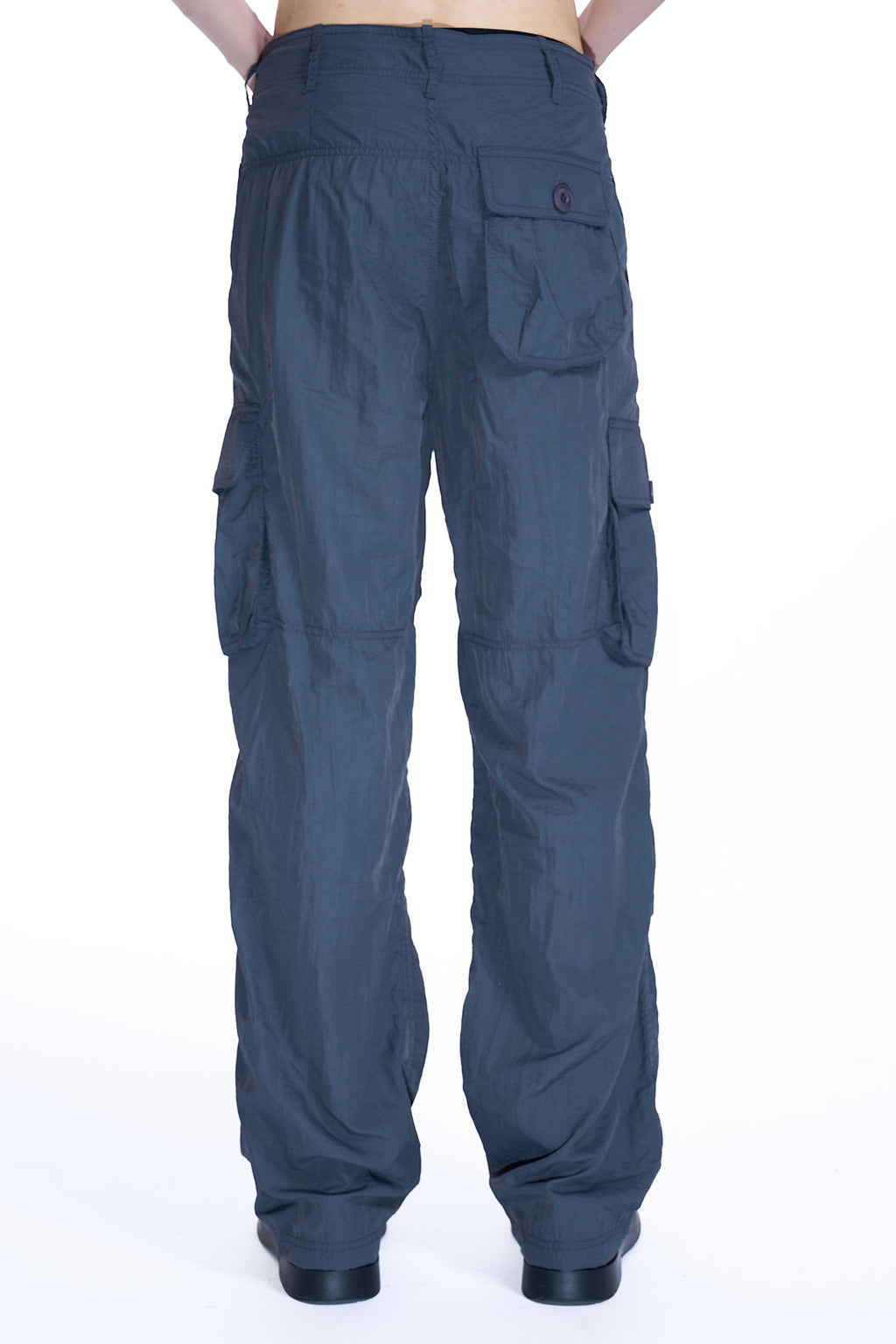 MULTI-POCKET STITCH POINTED PANTS DEEP BLUE GRAY