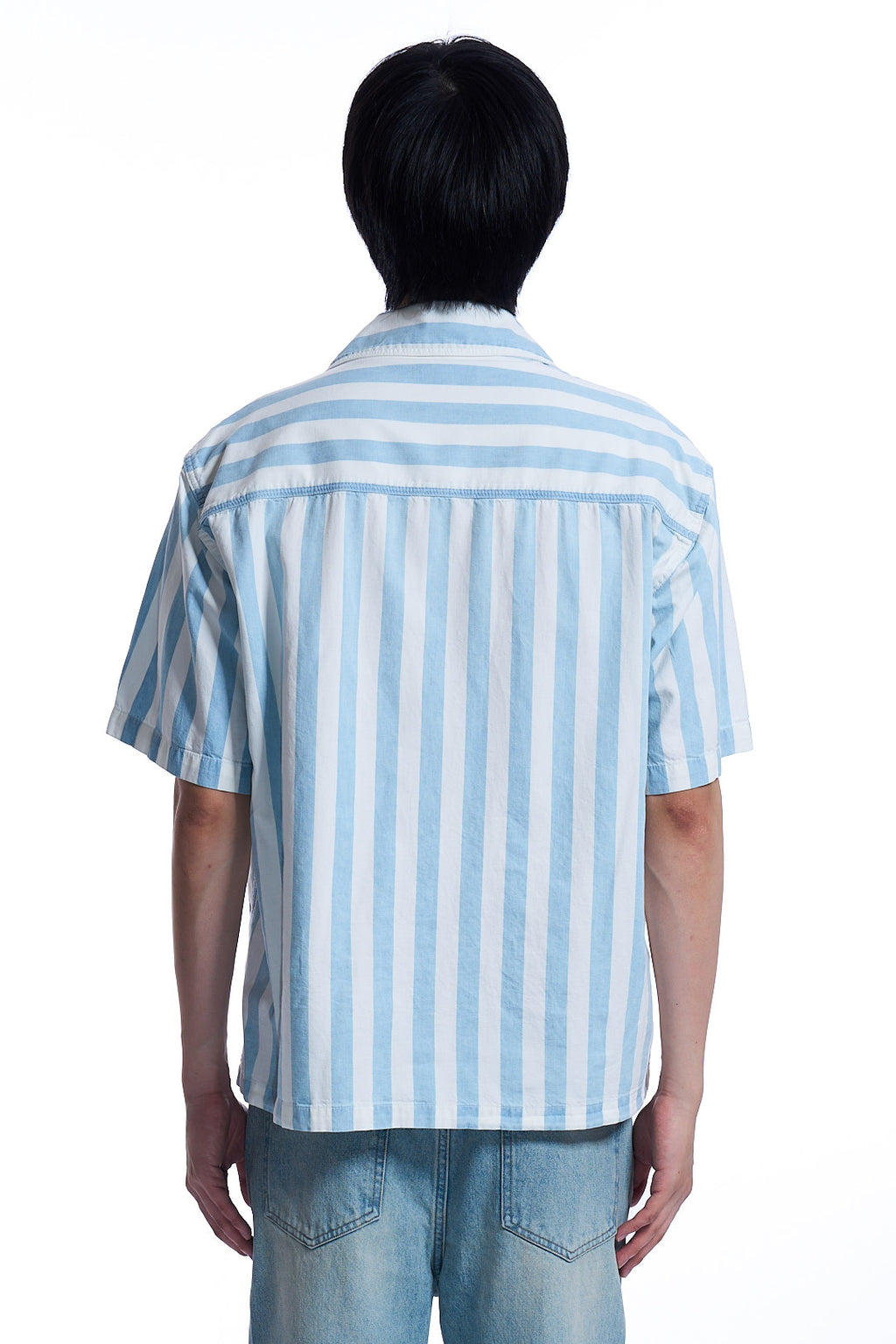 STRIPE INDIGO DENIM SHIRT BLUE