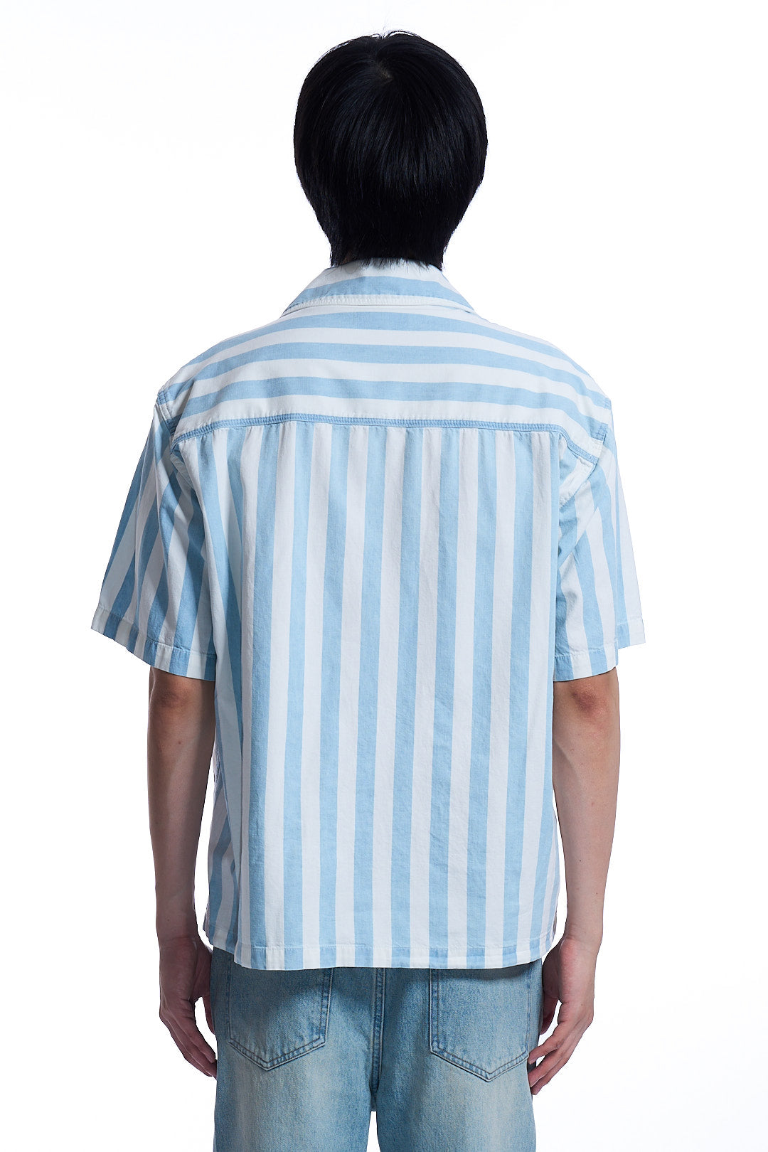 STRIPE INDIGO DENIM SHIRT BLUE