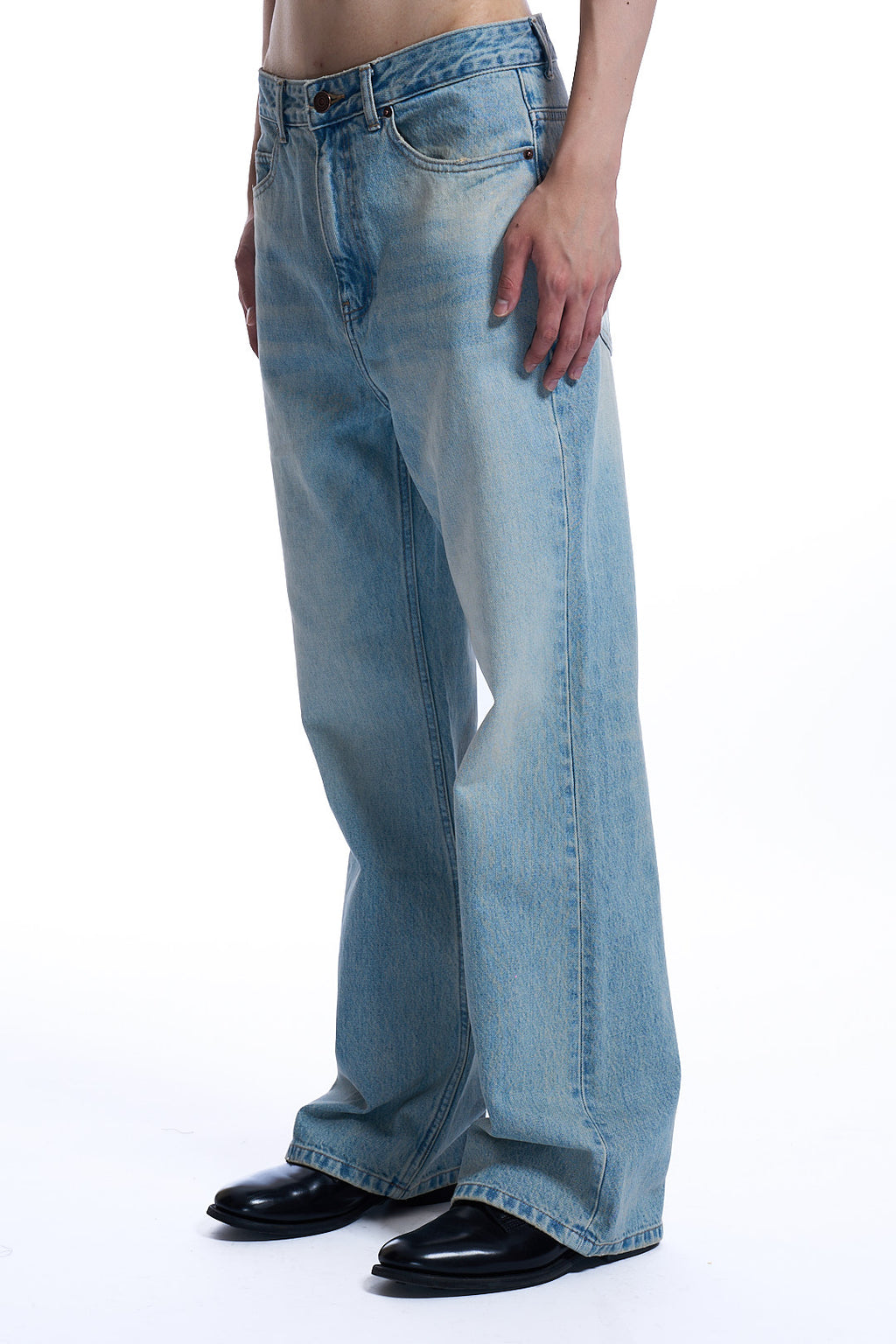 VINTAGE WASHED FLARED JEANS LIGHT BLUE