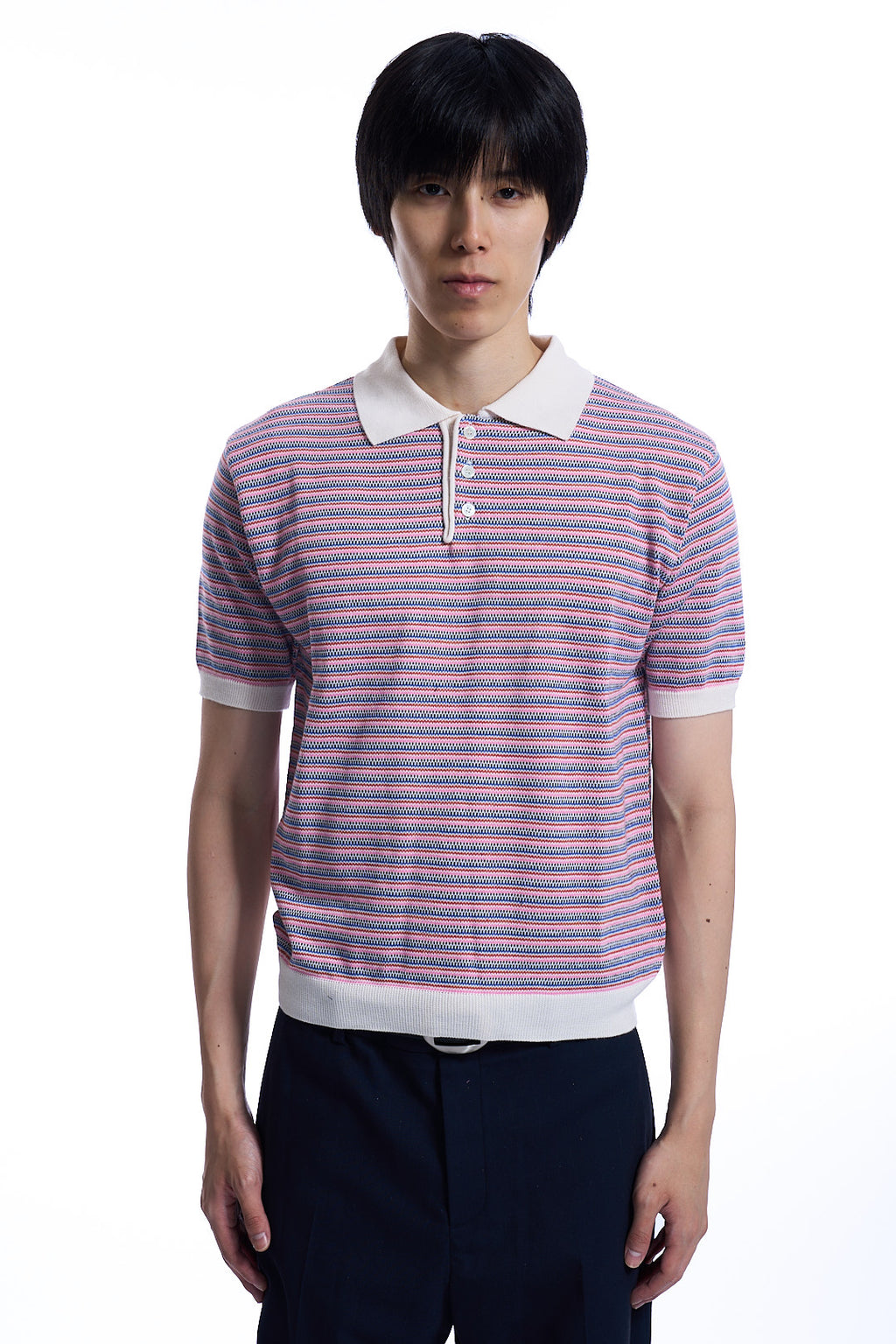 MULTI COLLAR STRIPED POLO SHIRT  MULTI COLOR