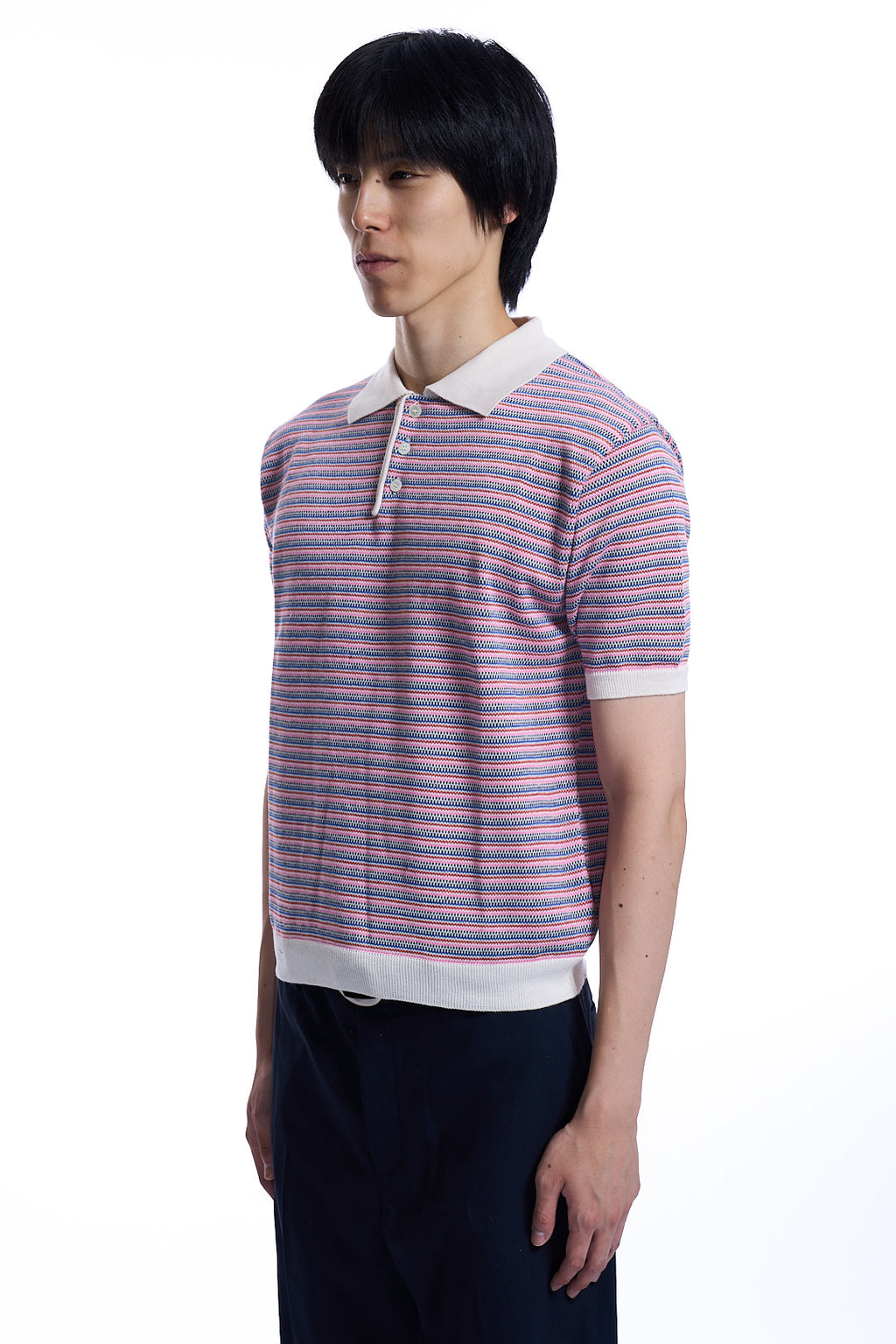 MULTI COLLAR STRIPED POLO SHIRT  MULTI COLOR