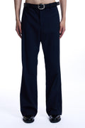 JAPANESE STRIPED FLARED PANTS BLACK