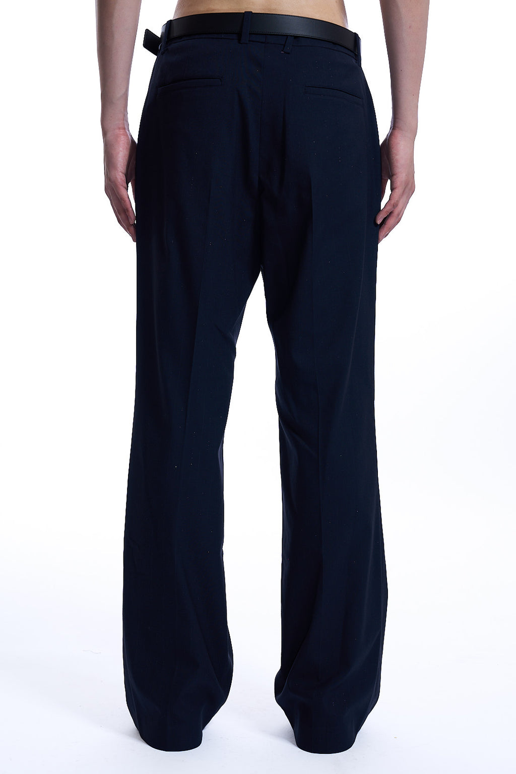 JAPANESE STRIPED FLARED PANTS BLACK