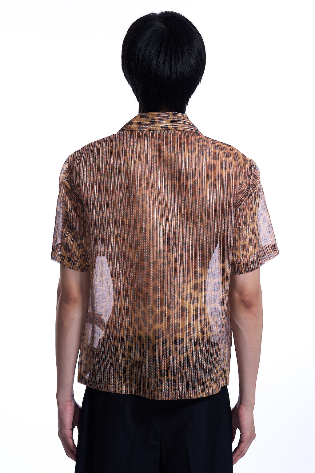 ITALIAN SHEER LEOPARD HALF SHIRT LEOPARD