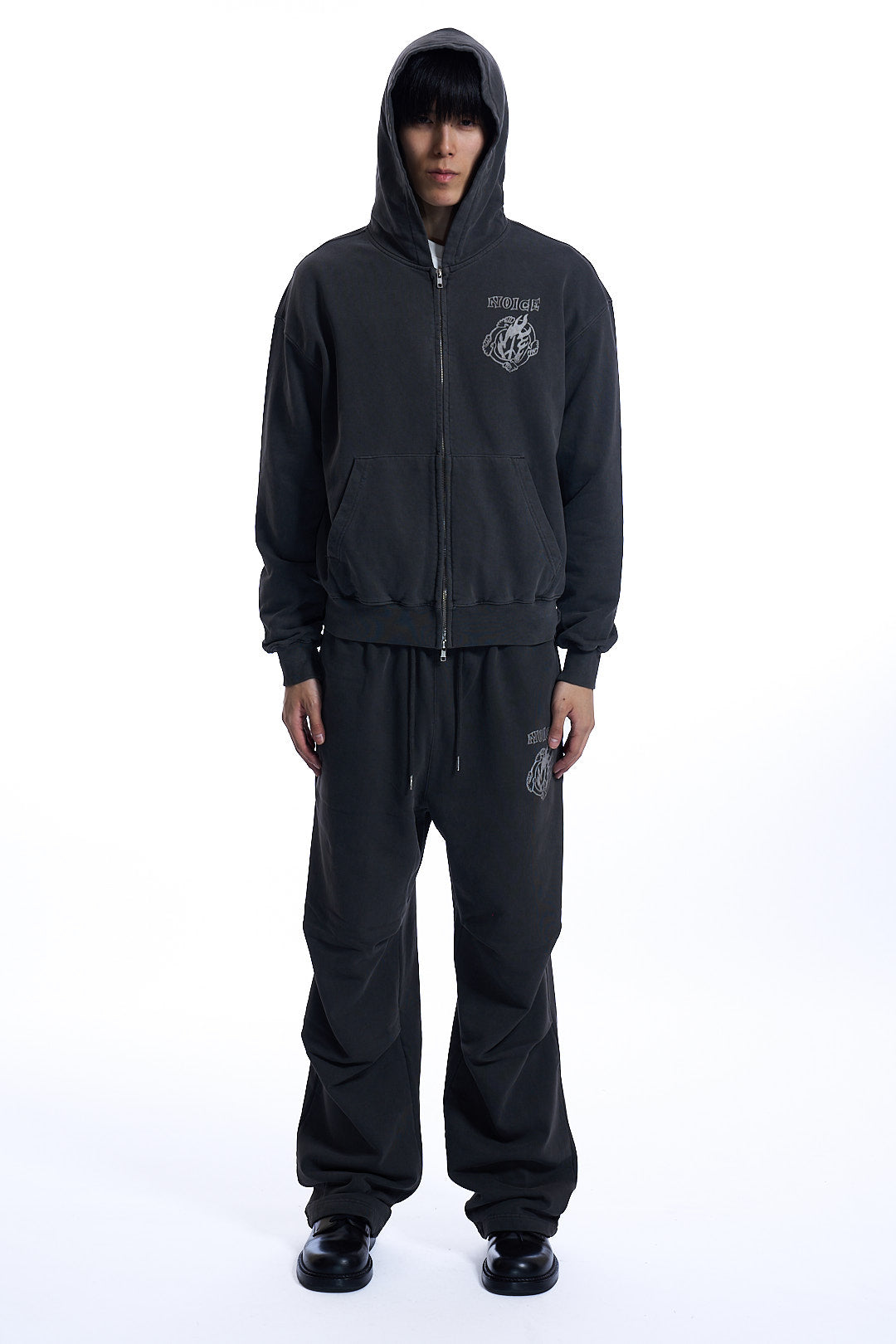 NOICE X VERDY DYED ZIP HOODIE  CHARCOAL