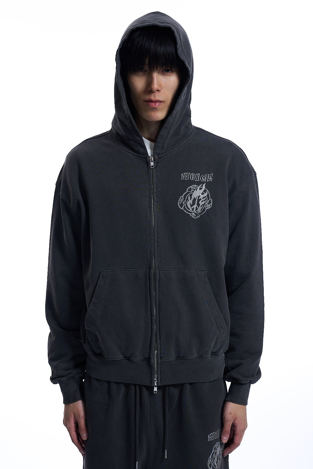NOICE X VERDY DYED ZIP HOODIE  CHARCOAL