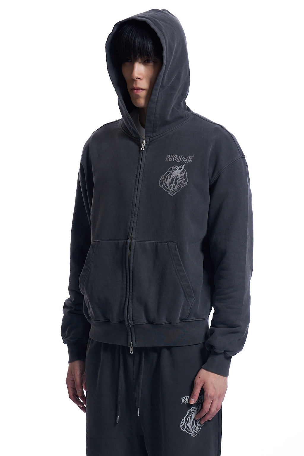 NOICE X VERDY DYED ZIP HOODIE  CHARCOAL